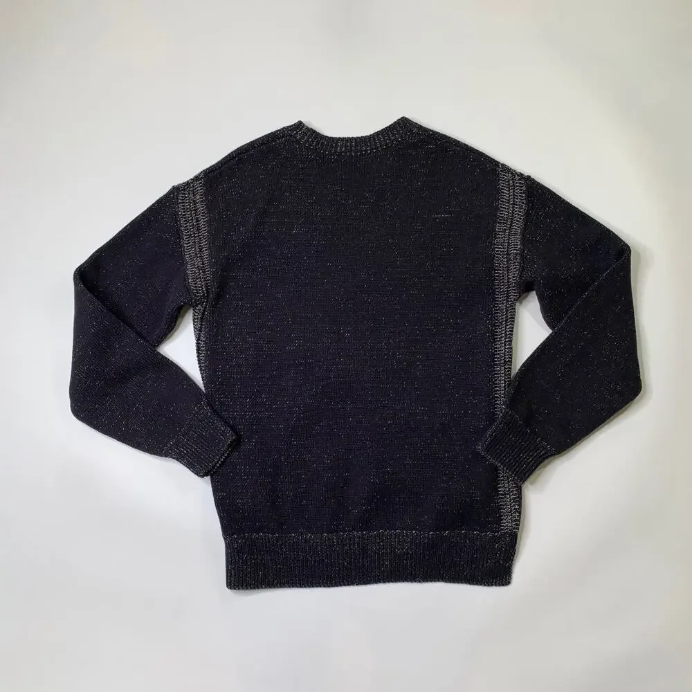 Rails Sweater Mens L Large Slim Navy Bryce‎ Textured Marled Knit Cotton Acrylic